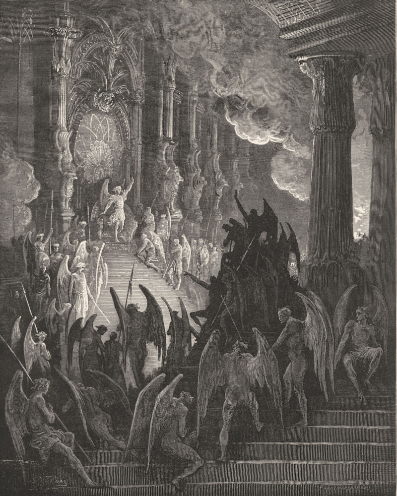 MILTON PARADISE LOST.High throne royal state,far Outshone wealth Ormus c1886